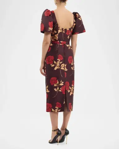 Rebecca Vallance Melora Belted Floral-Print Twill Midi Dress | Thumbnail 3 Rebecca Vallance Melora Belted Floral-Print Twill Midi Dress | Thumbnail 3