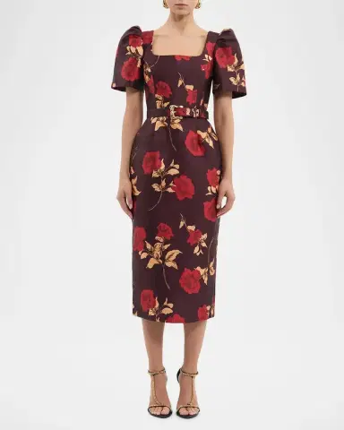 Rebecca Vallance Melora Belted Floral-Print Twill Midi Dress | Thumbnail 4 Rebecca Vallance Melora Belted Floral-Print Twill Midi Dress | Thumbnail 4