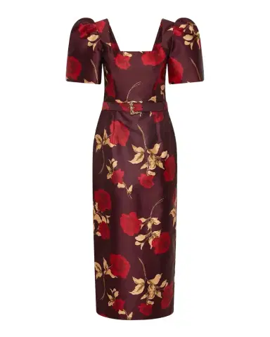 Rebecca Vallance Melora Belted Floral-Print Twill Midi Dress | Thumbnail 1 Rebecca Vallance Melora Belted Floral-Print Twill Midi Dress | Thumbnail 1