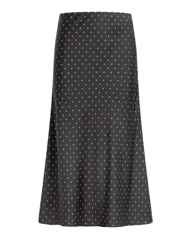 Ines Polka Dot A-Line Midi Skirt