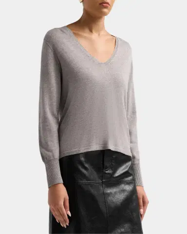Kobi Halperin Vinny V-Neck Shimmer Knit Sweater | Thumbnail 4