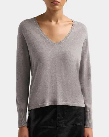 Kobi Halperin Vinny V-Neck Shimmer Knit Sweater | Thumbnail 5