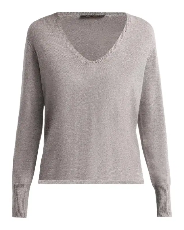 Kobi Halperin Vinny V-Neck Shimmer Knit Sweater
