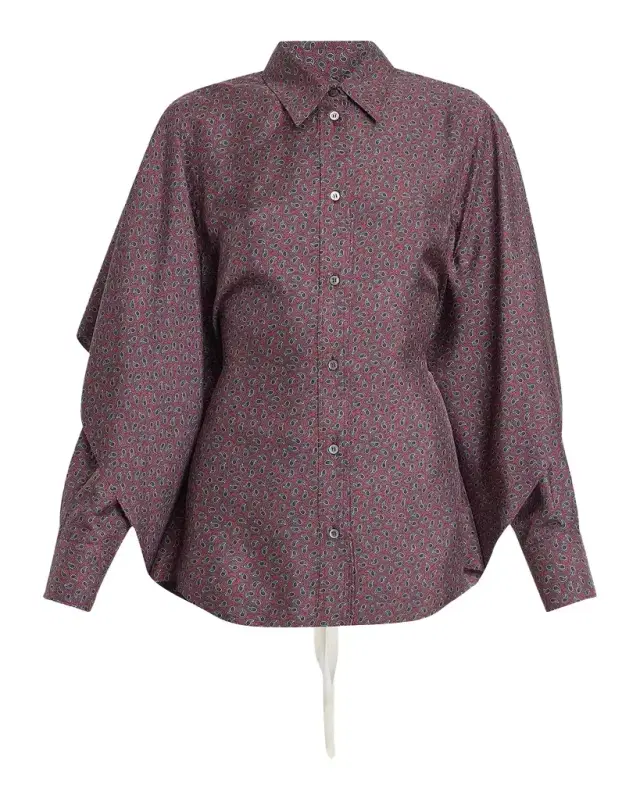 Maison Margiela Micro-Paisley Drawstring Shirt