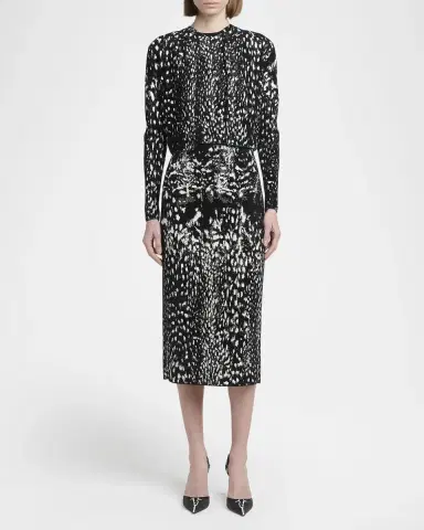 Tom Ford Lynx Jacquard Compact Velvet Viscose Short-Sleeve T-Shirt | Thumbnail 2