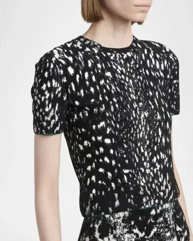 Tom Ford Lynx Jacquard Compact Velvet Viscose Short-Sleeve T-Shirt | Thumbnail 5