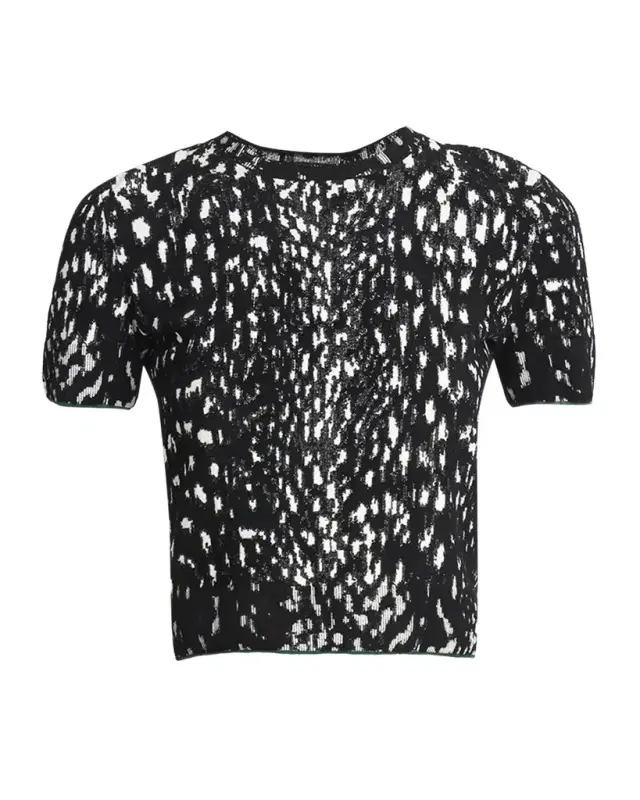 Tom Ford Lynx Jacquard Compact Velvet Viscose Short-Sleeve T-Shirt