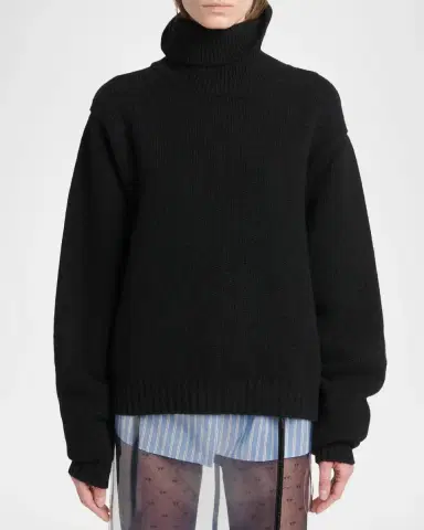 Tom Ford Wool-Cashmere-Mohair Chunky Knit Turtleneck Sweater | Thumbnail 4