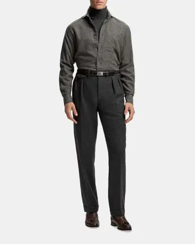 Ralph Lauren Purple Label Men's Glen Check Flannel Button-Down Shirt | Thumbnail 2