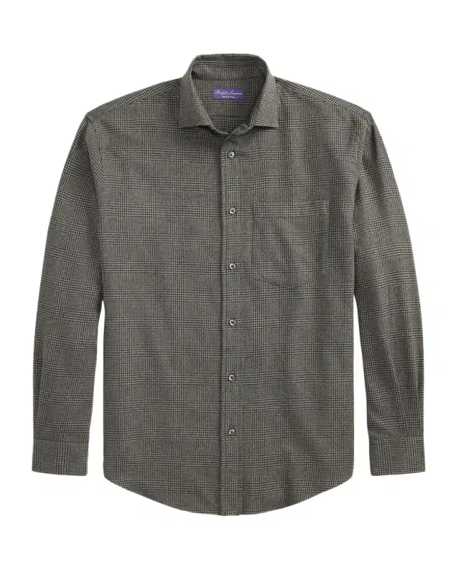 Ralph Lauren Purple Label Men's Glen Check Flannel Button-Down Shirt