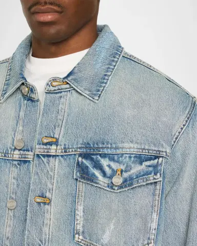 PURPLE Distressed Denim Jacket | Thumbnail 5 PURPLE Distressed Denim Jacket | Thumbnail 5