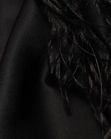 Lapointe Cowl Satin Ostrich Feather Gown | Thumbnail 6 Lapointe Cowl Satin Ostrich Feather Gown | Thumbnail 6