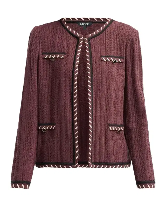 Misook Cable-Knit Jacket