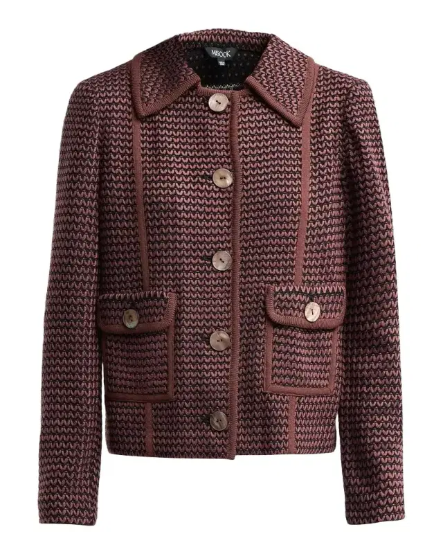 Misook Graphic Textured Knit Jacket
