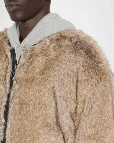 PURPLE Reversible Faux Fur & Denim Jacket | Thumbnail 5 PURPLE Reversible Faux Fur & Denim Jacket | Thumbnail 5