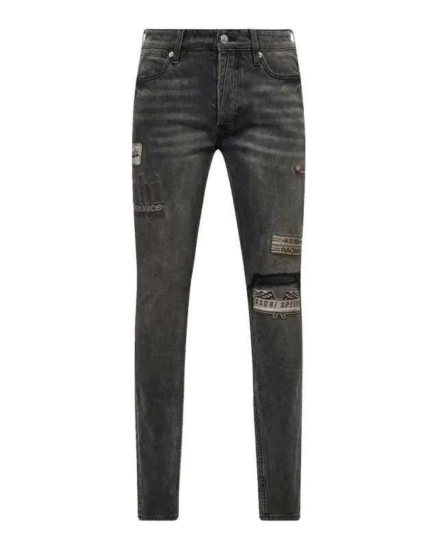 Ksubi Men's Van Winkle Graphite Racer Skinny Jeans