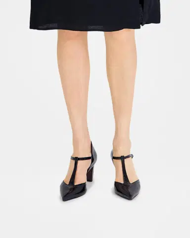 Bernardo 70mm Gianna Leather T-Strap Pumps | Thumbnail 2