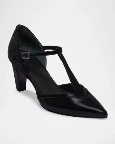 Bernardo 70mm Gianna Leather T-Strap Pumps | Thumbnail 3
