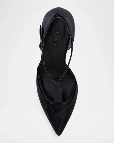 Bernardo 70mm Gianna Leather T-Strap Pumps | Thumbnail 4