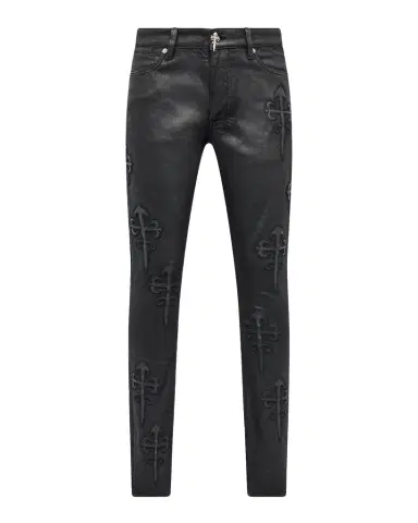 Ksubi Men's Faux Leather Applique Skinny Jeans | Thumbnail 1 Ksubi Men's Faux Leather Applique Skinny Jeans | Thumbnail 1
