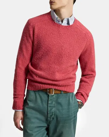 Polo Ralph Lauren Men's Elbow-Patch Wool-Cashmere Crewneck Sweater | Thumbnail 4