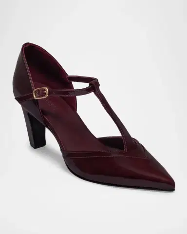 Bernardo 70mm Gianna Leather T-Strap Pumps | Thumbnail 2 Bernardo 70mm Gianna Leather T-Strap Pumps | Thumbnail 2