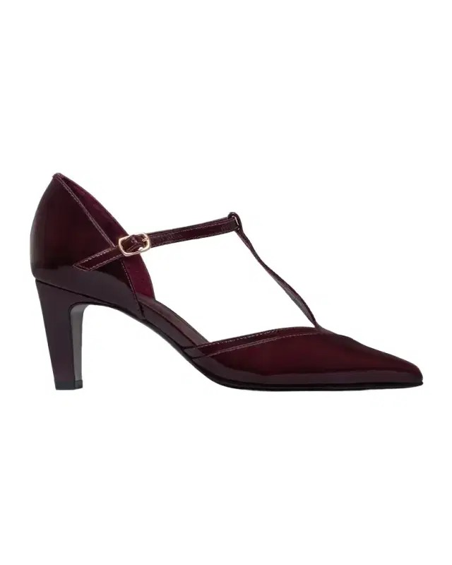 Bernardo 70mm Gianna Leather T-Strap Pumps