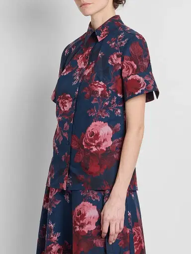 Erdem Women's Floral Cotton Button-Front Shirt | Thumbnail 4 Erdem Women's Floral Cotton Button-Front Shirt | Thumbnail 4
