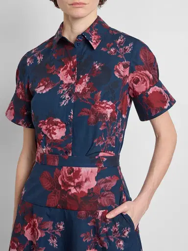 Erdem Women's Floral Cotton Button-Front Shirt | Thumbnail 5 Erdem Women's Floral Cotton Button-Front Shirt | Thumbnail 5