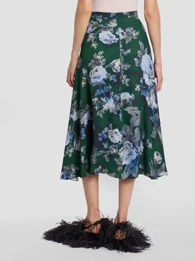Erdem Women's Draped Floral Crepe Midi Skirt | Thumbnail 3 Erdem Women's Draped Floral Crepe Midi Skirt | Thumbnail 3