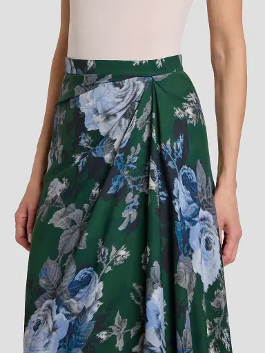 Erdem Women's Draped Floral Crepe Midi Skirt | Thumbnail 5 Erdem Women's Draped Floral Crepe Midi Skirt | Thumbnail 5