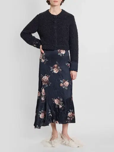 Erdem Women's Bouclé Wool-Alpaca-Blend Crewneck Cardigan | Thumbnail 2 Erdem Women's Bouclé Wool-Alpaca-Blend Crewneck Cardigan | Thumbnail 2