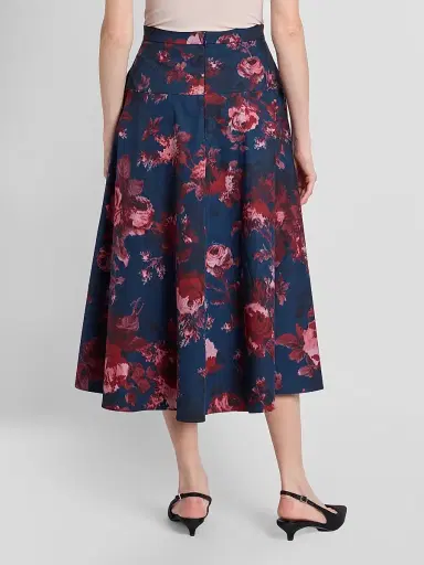 Erdem Women's Floral Cotton A-Line Midi Skirt | Thumbnail 3 Erdem Women's Floral Cotton A-Line Midi Skirt | Thumbnail 3