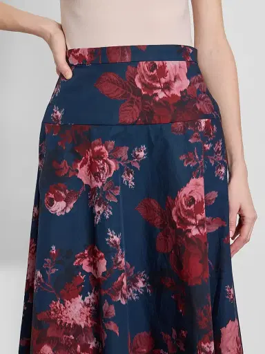 Erdem Women's Floral Cotton A-Line Midi Skirt | Thumbnail 5 Erdem Women's Floral Cotton A-Line Midi Skirt | Thumbnail 5