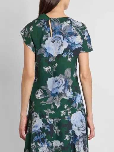 Erdem Women's Draped Floral Crepe Top | Thumbnail 3 Erdem Women's Draped Floral Crepe Top | Thumbnail 3