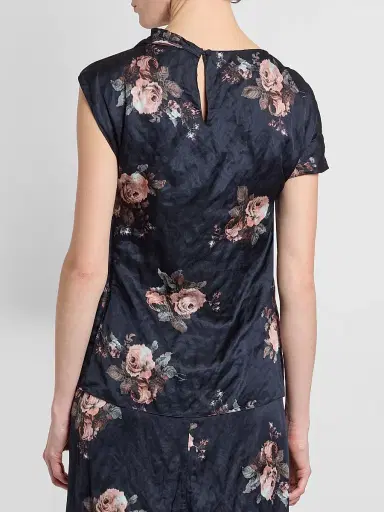 Erdem Women's Draped Floral Crushed Satin Top | Thumbnail 3 Erdem Women's Draped Floral Crushed Satin Top | Thumbnail 3