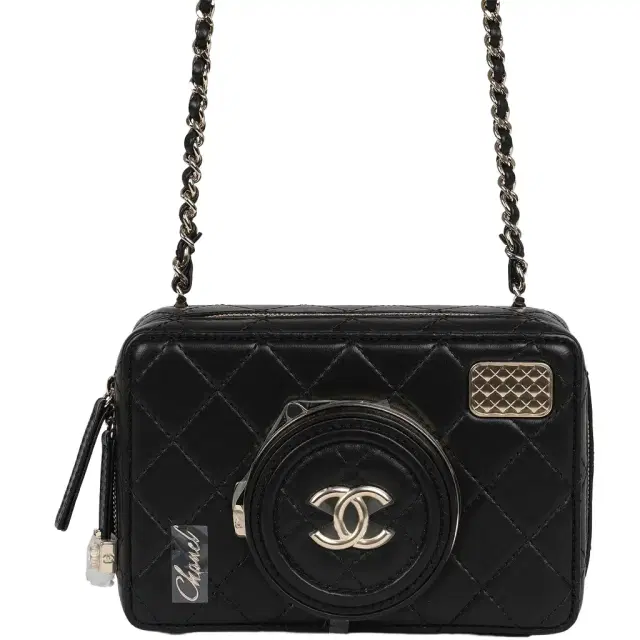 Chanel Chanel Coco Click Camera Bag Black Lambskin Light Gold Hardware