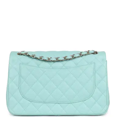 Chanel Chanel Jumbo Classic Double Flap Light Blue Caviar Light Gold Hardware | Thumbnail 4 Chanel Chanel Jumbo Classic Double Flap Light Blue Caviar Light Gold Hardware | Thumbnail 4