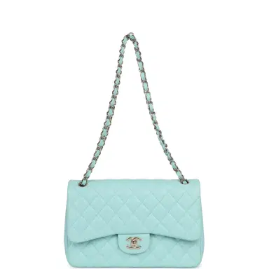 Chanel Chanel Jumbo Classic Double Flap Light Blue Caviar Light Gold Hardware | Thumbnail 7 Chanel Chanel Jumbo Classic Double Flap Light Blue Caviar Light Gold Hardware | Thumbnail 7