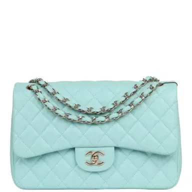 Chanel Chanel Jumbo Classic Double Flap Light Blue Caviar Light Gold Hardware | Thumbnail 1 Chanel Chanel Jumbo Classic Double Flap Light Blue Caviar Light Gold Hardware | Thumbnail 1