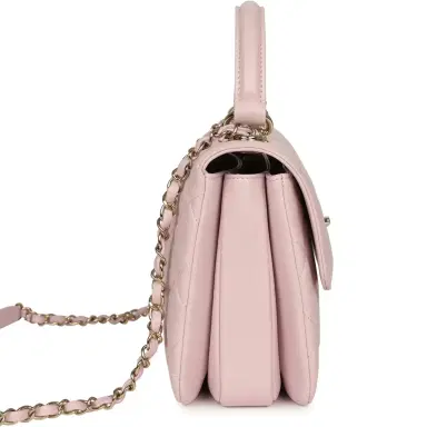 Chanel Chanel Medium Trendy CC Top Handle Flap Light Pink Lambskin Light Gold Hardware | Thumbnail 3 Chanel Chanel Medium Trendy CC Top Handle Flap Light Pink Lambskin Light Gold Hardware | Thumbnail 3