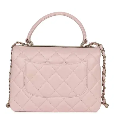 Chanel Chanel Medium Trendy CC Top Handle Flap Light Pink Lambskin Light Gold Hardware | Thumbnail 4 Chanel Chanel Medium Trendy CC Top Handle Flap Light Pink Lambskin Light Gold Hardware | Thumbnail 4