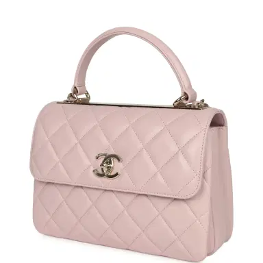 Chanel Chanel Medium Trendy CC Top Handle Flap Light Pink Lambskin Light Gold Hardware | Thumbnail 5 Chanel Chanel Medium Trendy CC Top Handle Flap Light Pink Lambskin Light Gold Hardware | Thumbnail 5