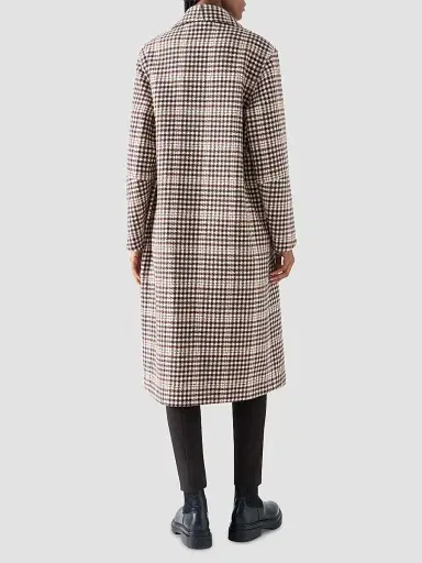 Akris punto Women's Check Wool-Blend Long Coat | Thumbnail 3