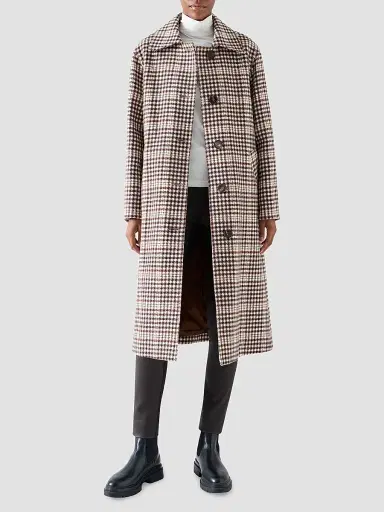 Akris punto Women's Check Wool-Blend Long Coat | Thumbnail 4