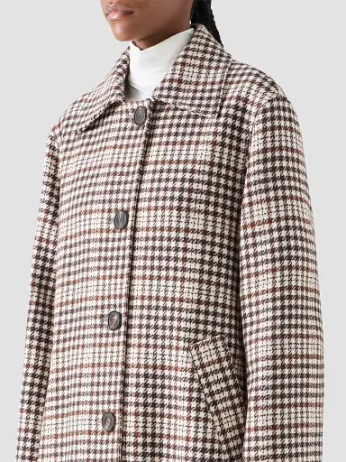 Akris punto Women's Check Wool-Blend Long Coat | Thumbnail 5