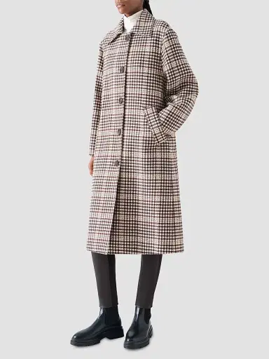 Akris punto Women's Check Wool-Blend Long Coat | Thumbnail 6