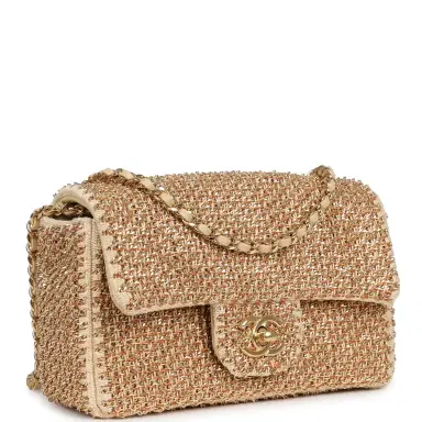 Chanel Chanel Mini Rectangular "Macrame Chain" Flap Bag Golden, Beige Woven Gold Hardware | Thumbnail 2 Chanel Chanel Mini Rectangular "Macrame Chain" Flap Bag Golden, Beige Woven Gold Hardware | Thumbnail 2