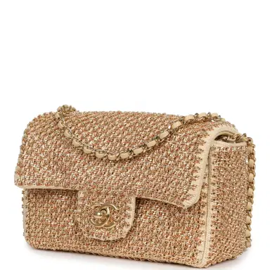 Chanel Chanel Mini Rectangular "Macrame Chain" Flap Bag Golden, Beige Woven Gold Hardware | Thumbnail 5 Chanel Chanel Mini Rectangular "Macrame Chain" Flap Bag Golden, Beige Woven Gold Hardware | Thumbnail 5