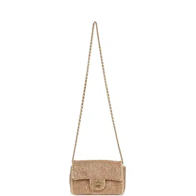 Chanel Chanel Mini Rectangular "Macrame Chain" Flap Bag Golden, Beige Woven Gold Hardware | Thumbnail 7 Chanel Chanel Mini Rectangular "Macrame Chain" Flap Bag Golden, Beige Woven Gold Hardware | Thumbnail 7